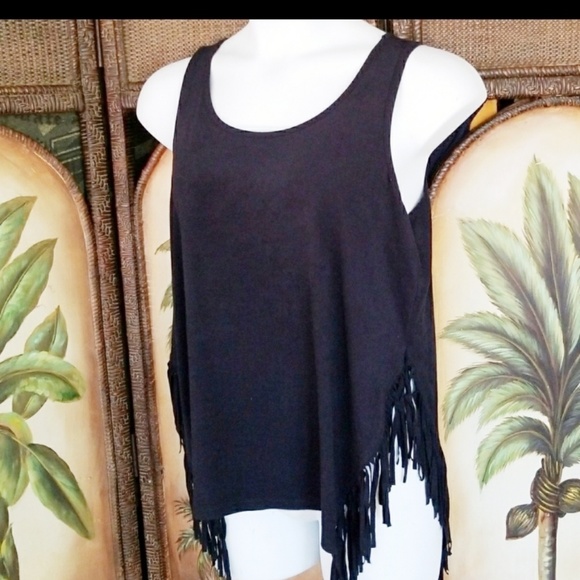 Mossimo Supply Co. Tops - Faux suede and fringe top